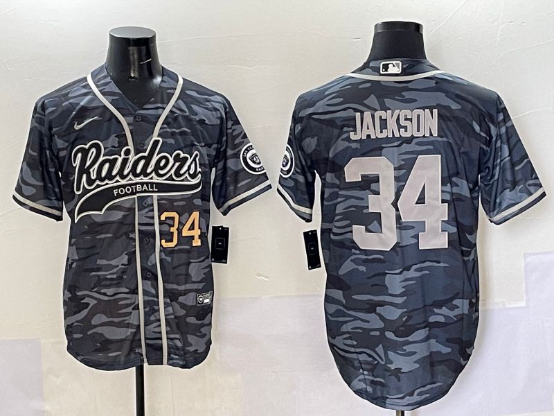 Men 2025 Oakland Raiders #34 Jackson Camo Joint Name Nike Limited NFL Jersey style 5->oakland raiders->NFL Jersey